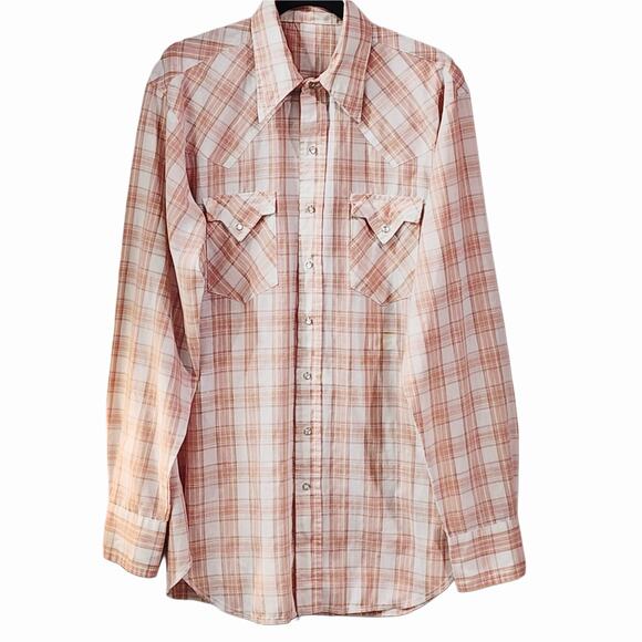 Psalm 23 The Lord Is My Shepard Plaid Western Pearl Snap Button Shirt, L/XL - Picture 3 of 5